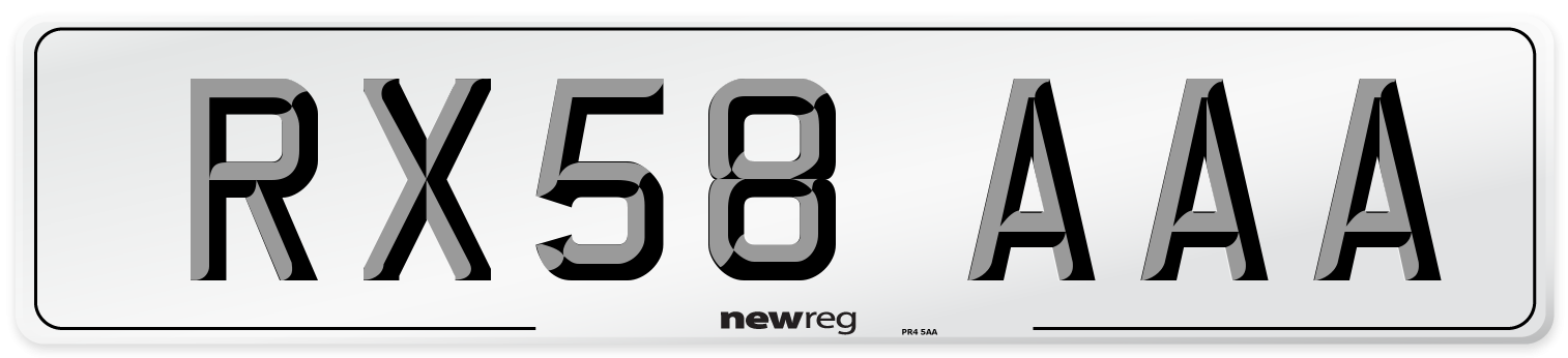 RX58 AAA Number Plate from New Reg